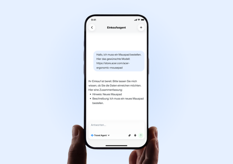 An image showing the conversational intake process of the Procurement AI Agent